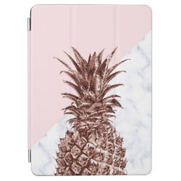 Elegant pretty rose gold pineapple white marble iPad air cover