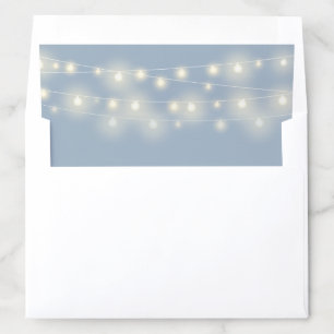 Elegant Pretty String Lights Dusty Blue Envelope Liner