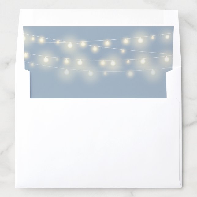 Elegant Pretty String Lights Dusty Blue Envelope Liner (In Envelope)