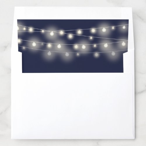 Elegant Pretty String Lights Navy Blue Envelope Liner