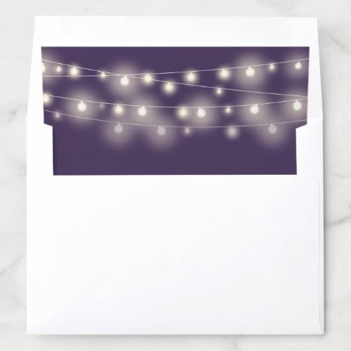 Elegant Pretty String Lights Purple Envelope Liner
