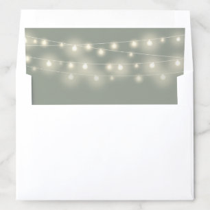 Elegant Pretty String Lights Sage Green Envelope Liner