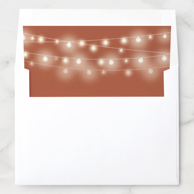 Elegant Pretty String Lights Terracotta Envelope Liner (In Envelope)