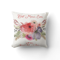 Elegant Pretty Watercolor Florals Mother's Day  Throw Pillow