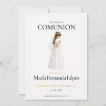 Elegant Primera Comunión Niña Invitation