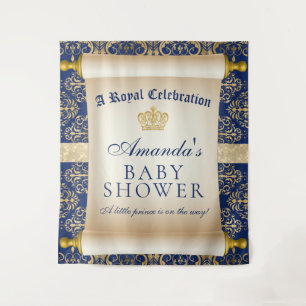 Elegant Prince Baby Shower Vertical Backdrop