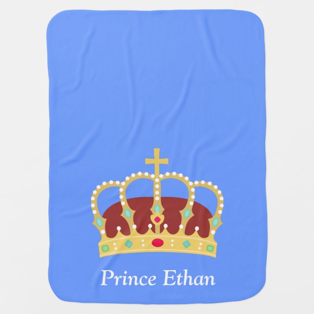 Elegant Prince Crown with Jewels for Baby Boys Stroller Blanket (Front)
