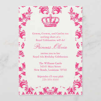 Elegant Princess Birthday Party Invitation