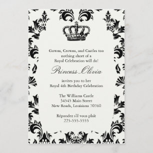 Elegant Princess Birthday Party Invitation