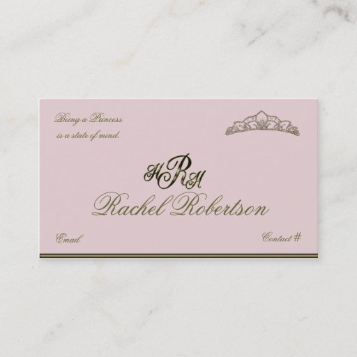 Customizable Elegant Princess Calling Card Business Card