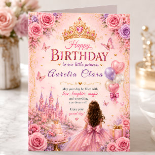 Elegant Princess Crown Birthday Card