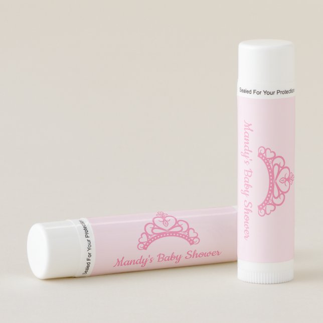 Elegant Princess Crown Girl Baby Shower Lip Balm (Front)