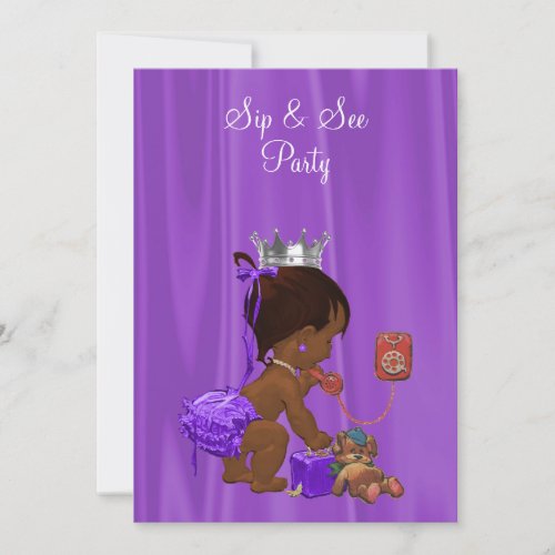 Elegant Princess Ethnic Baby Sip  See Invitation