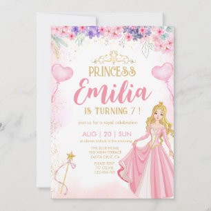Elegant princess Girl birthday Invitation