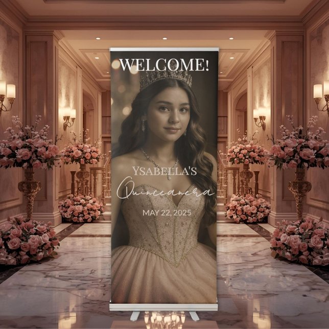 Elegant Princess Quinceañera Welcome Banner (Creator Uploaded)