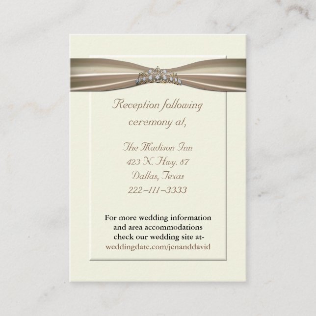 Elegant Princess Wedding Enclosure Cards (Front)