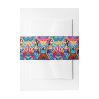 Elegant princess with wings invitation belly band