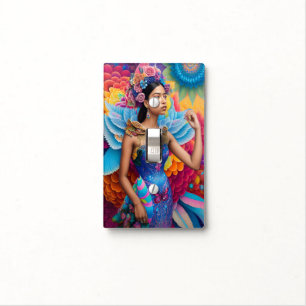 Elegant princess with wings light switch cover