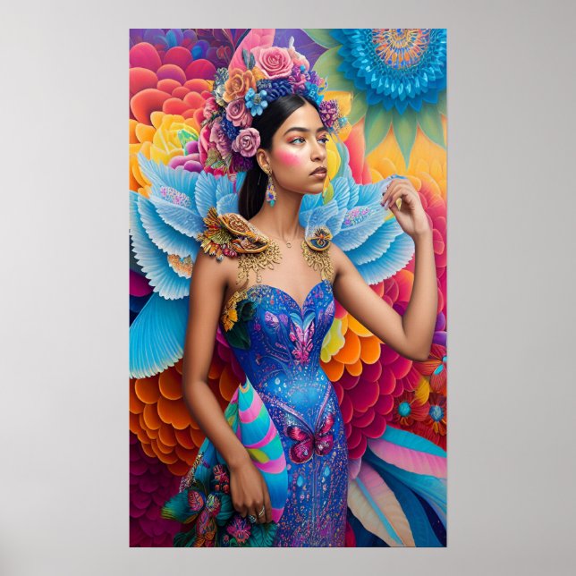 Elegant princess with wings  poster (Front)