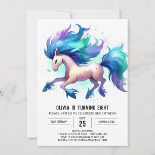 Elegant Printable Horse Birthday Invitation