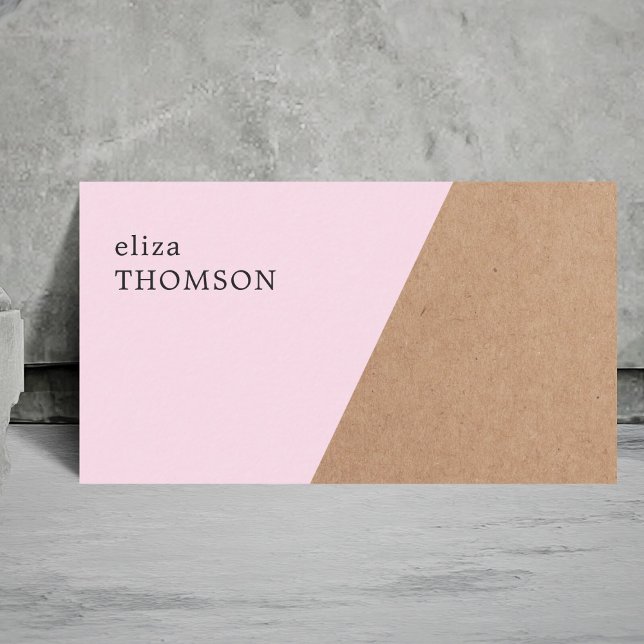 Elegant Printed Kraft Rose Geometric Business Card (Creator Uploaded)
