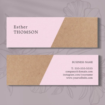 Elegant Printed Kraft Rose Geometric Consultant Mini Business Card by pro_business_card at Zazzle