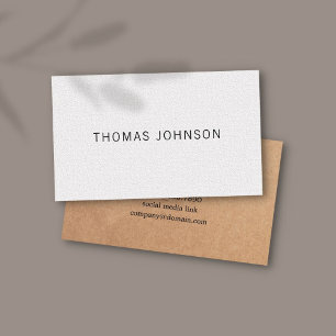 Elegant PRINTED Kraft Textured White Consultant Business Card