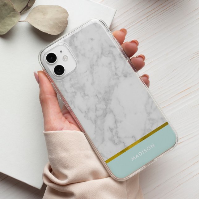 Elegant Printed Marble and Gold Texture iPhone 15 Case (Creator Uploaded)