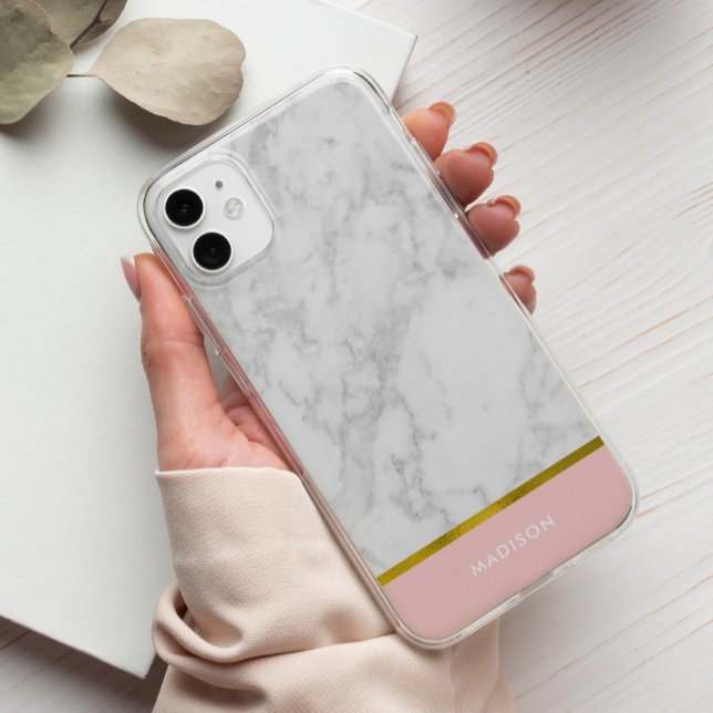 Elegant Printed Marble and Gold Texture iPhone 15 Pro Case (Creator Uploaded)