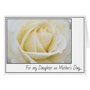 Elegant Pristine White Rose Close Up Mother's Day Cards