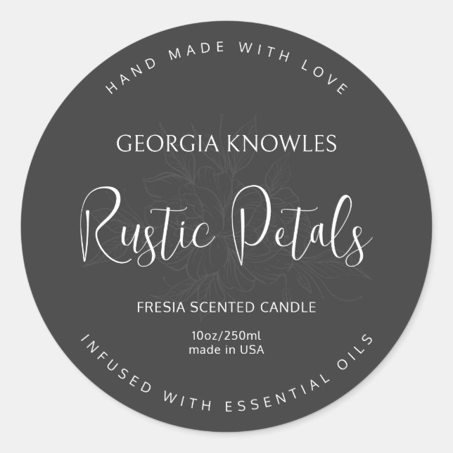 Elegant Product Label Sticker Black And White | Zazzle display picture 3