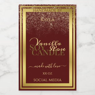 Elegant Product Packaging Labels Burgundy and Gold