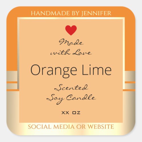 Elegant Product Packaging Labels Orange and Gold