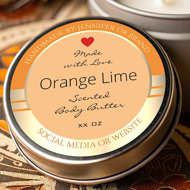 Elegant Product Packaging Labels Orange and Gold (Creator Uploaded)