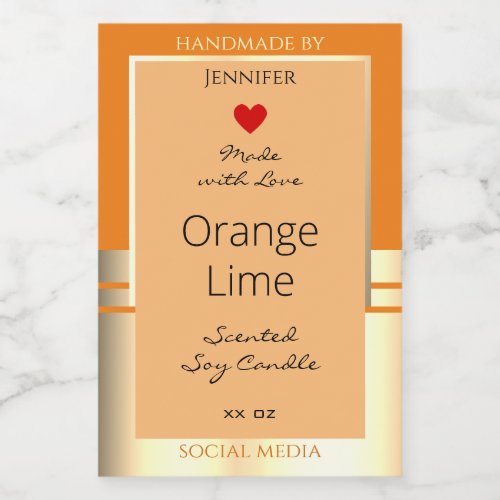 Elegant Product Packaging Labels Orange and Gold