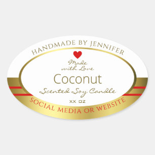 Elegant Product Packaging Labels White and Gold