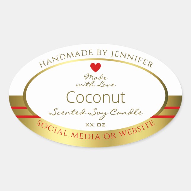 Elegant Product Packaging Labels White and Gold (Front)