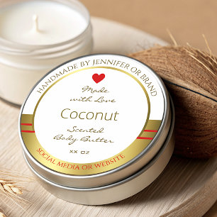 Elegant Product Packaging Labels White and Gold