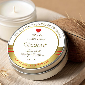 Elegant Product Packaging Labels White and Gold