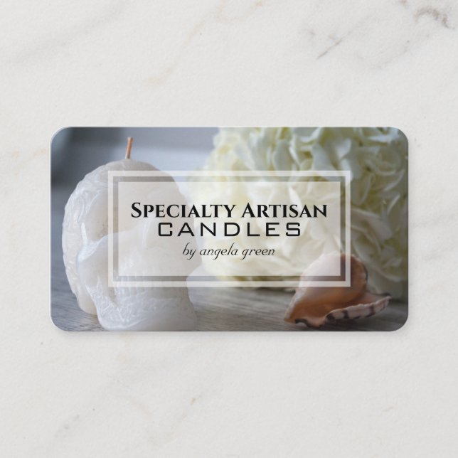 Elegant Professional Artisan Candle Maker Business Card (Front)