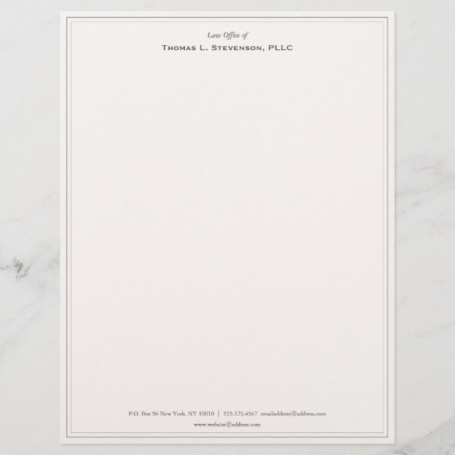 Elegant Professional Beige  Letterhead (Front)