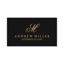 Elegant Professional Black and Gold Monogram