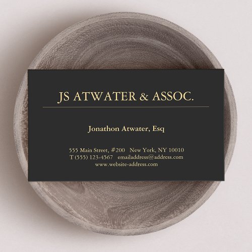 Elegant Professional Black Business Card