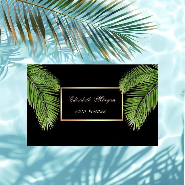 Elegant Professional ,Black,Frame,Palm Tree Business Card (Creator Uploaded)