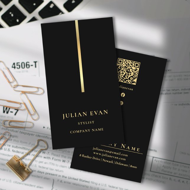 Elegant Professional Black Gold Business Card (Creator Uploaded)