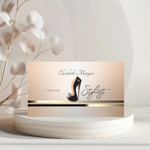 Elegant Professional Black High Heel Business Card