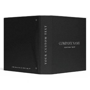 Elegant Professional  Black Leather Look corporate 3 Ring Binder
