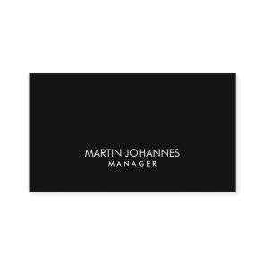 Elegant Professional Black Plain Business Card