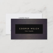 Elegant Professional Black Plaque on Wood Business Card (Front/Back)