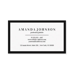 Elegant Professional Black White Minimal Business Card